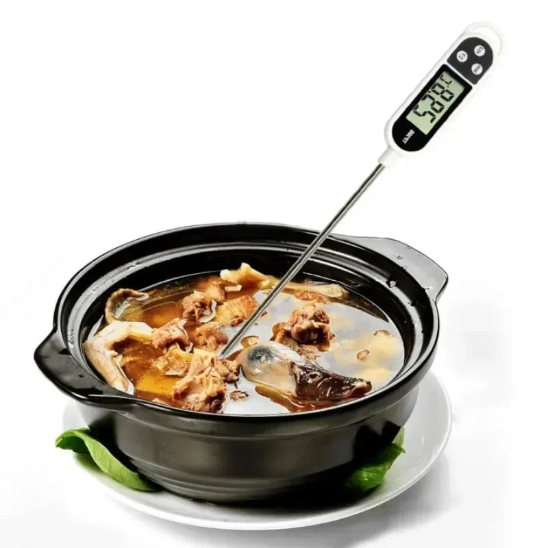 Thermomètre alimentaire numérique — sonde viande, BBQ, four, eau, huile, cuisson, électronique