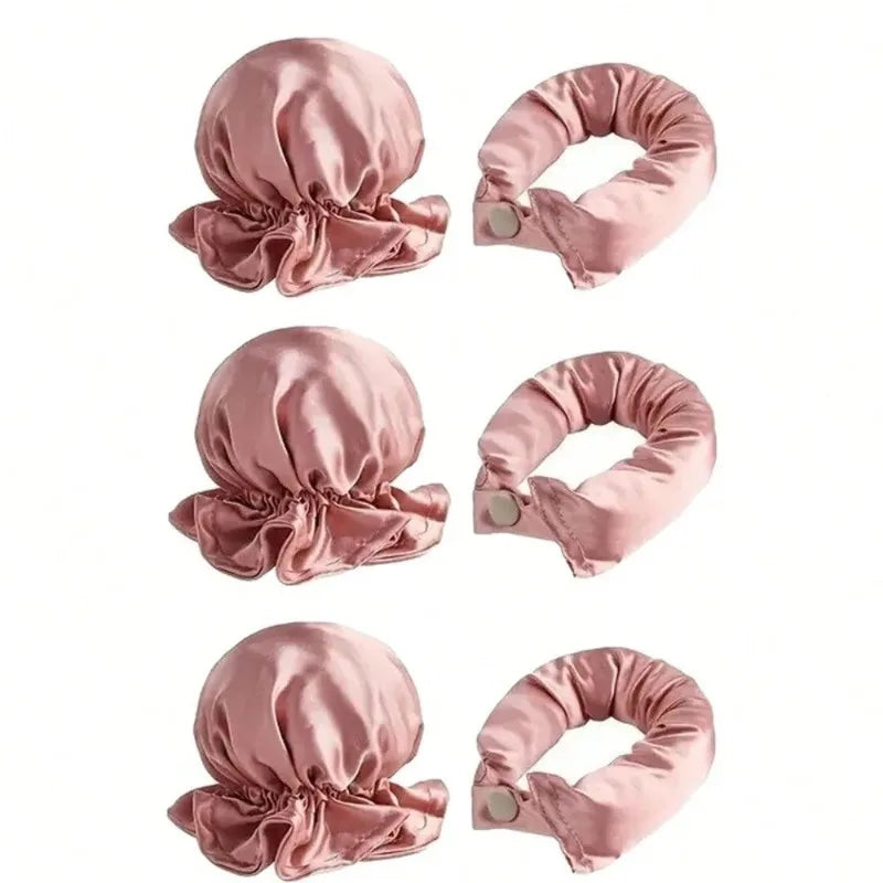 Lot de 2/4/6 pièces : Kit de bouclage sans chaleur en satin, bigoudis doux pour boucles de nuit, pour dormir, pour des boucles sans chaleur, bonnet de nuit pour boucles