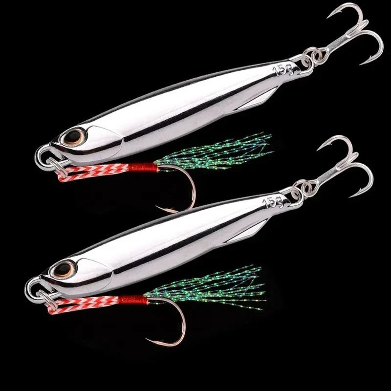 10 pièces/paquet pêche métal gabarit leurres 20g 30g 40g placage argenté métal gabarit leurre pêche appât pêche leurre eau salée bar attirail