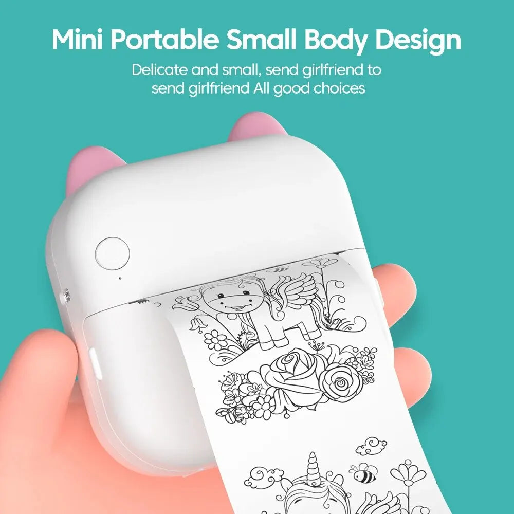 Mini imprimante thermique portable sans encre — autocollants, étiquettes, photo sans fil, compatible iOS et Android