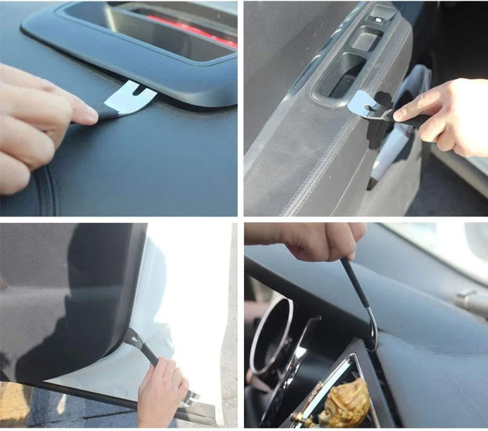 Herramienta de instalación de embellecedor de panel de clip interior de coche, herramienta de extracción, conversión de placa de palanca de acero inoxidable, nuevo