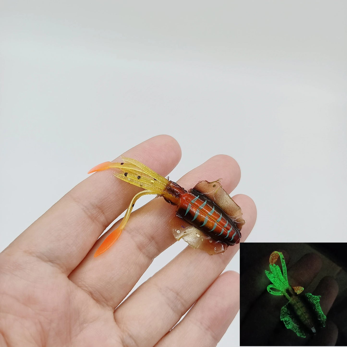 DUODUOYU 1 pièces Mini leurre de pêche au calmar souple 6 cm 2g gabarits de calmar UV lumineux pour leurre de pêche en eau douce appât Wobbler matériel de pêche