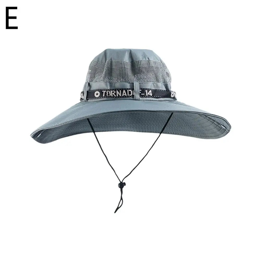 Grand chapeau de soleil d'été pour hommes et femmes, casquette de pêche respirante, Protection contre les UV, chapeau de pêcheur en maille, randonnée en plein air, casquette de plage