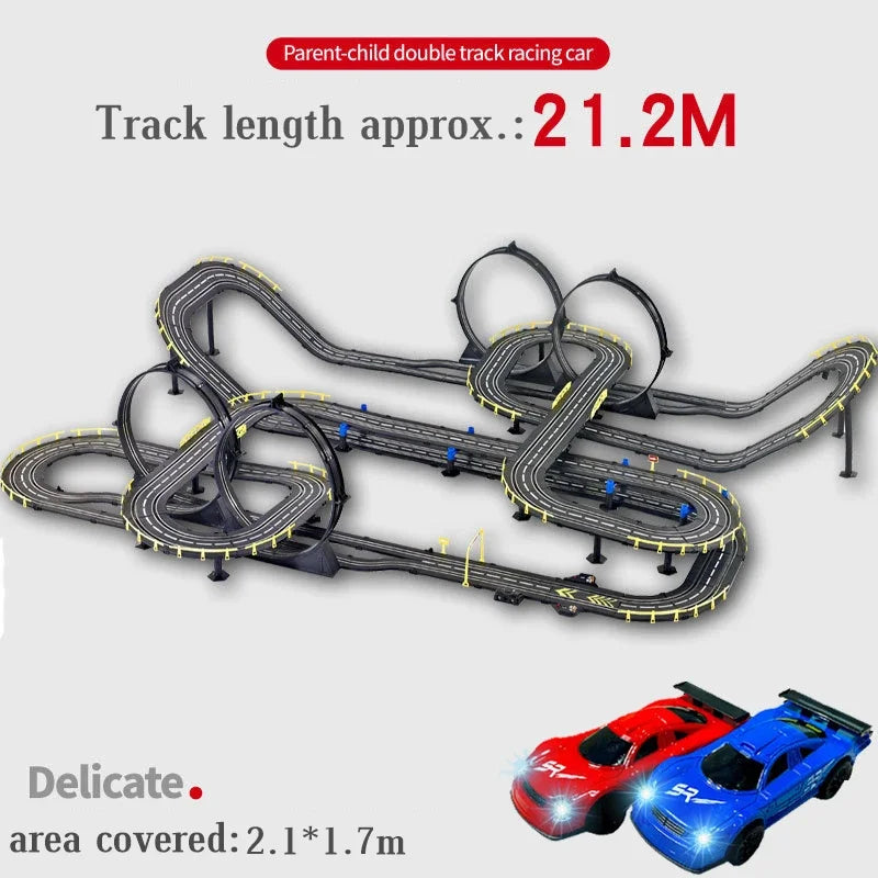 Voiture électrique 1/43, Double piste de course, jouet, Circuit Autorama, Voiture télécommandée, fente ferroviaire électrique, jouet de voiture de course