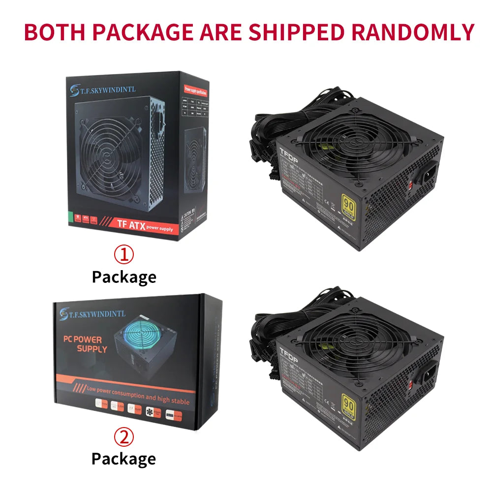 800W alimentation 90 PLUS or ATX ordinateur de bureau PSU Mining Chia puissance nominale 800W jeu compétitif Gamer 110V 220V