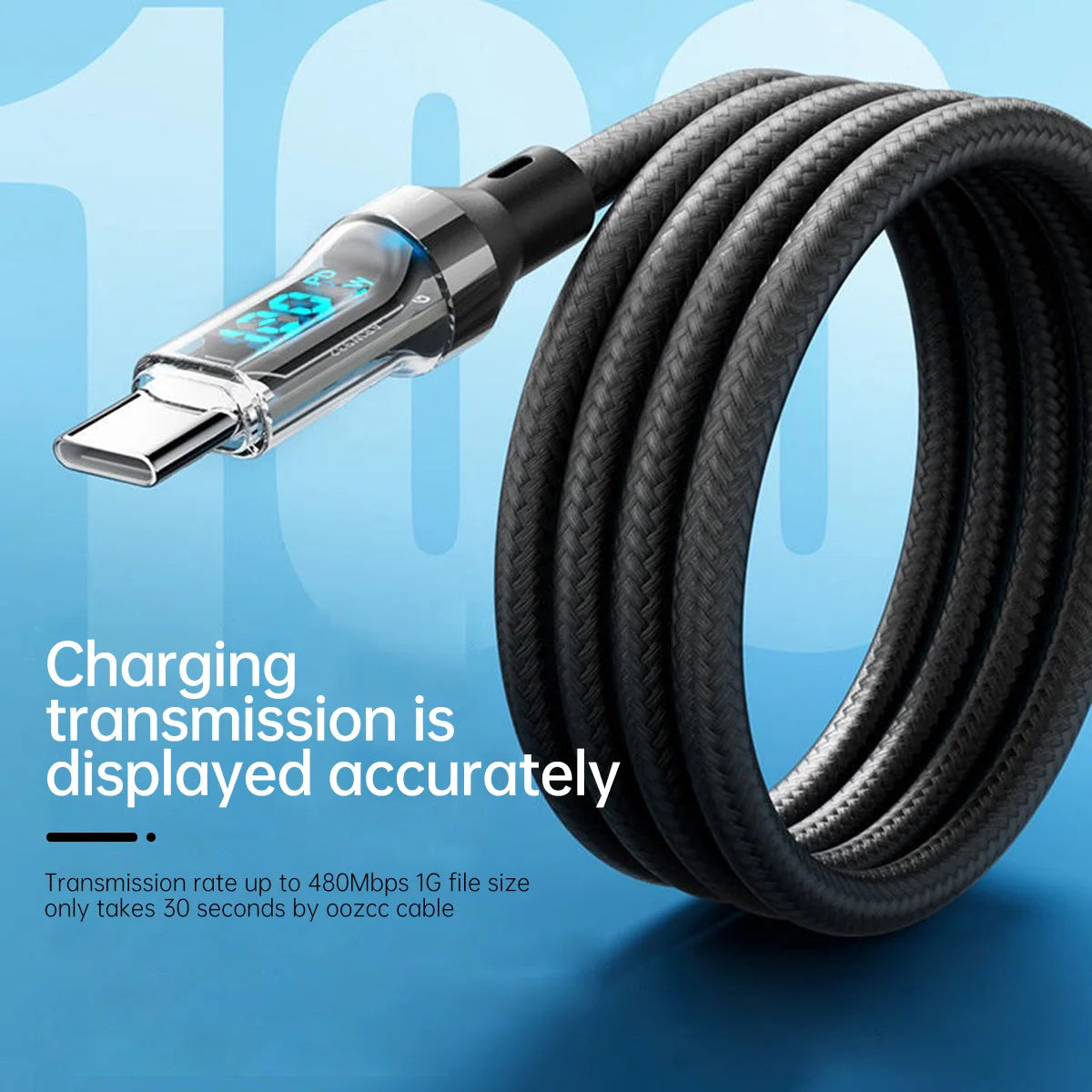 OOZCC Cable de pantalla LCD Watt, transferencia de datos de cable USB tipo C de carga ultrarrápida máxima de 120 W, USB A a Lightning para IPhone14 Pro