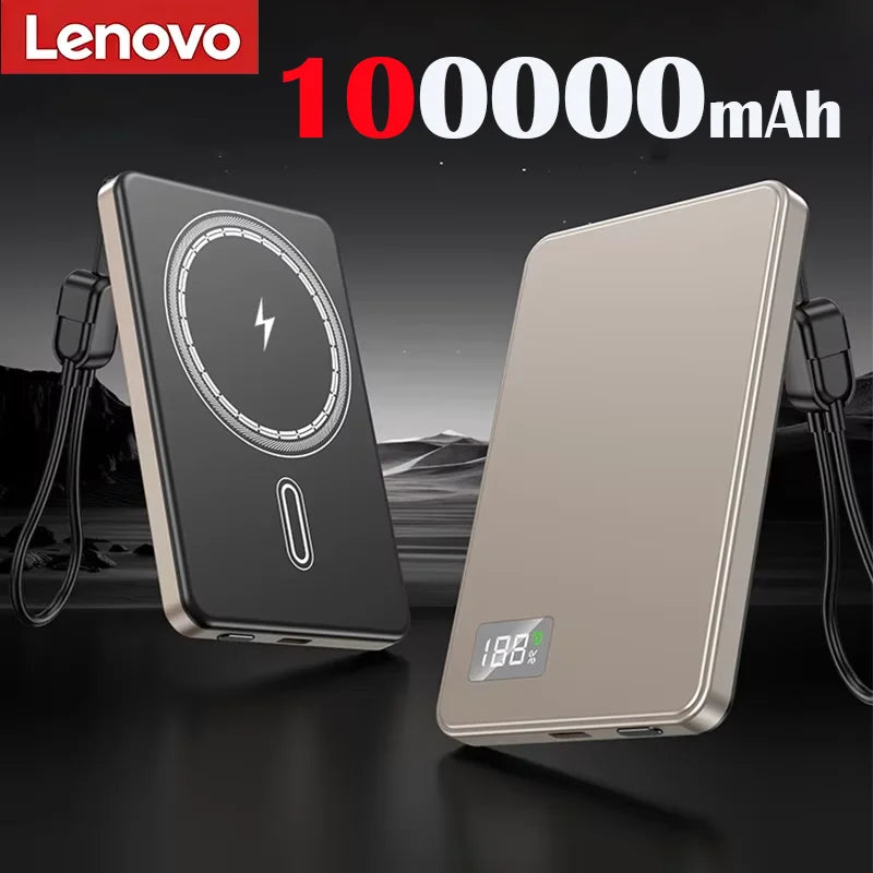Batterie Externe Magnétique Sans Fil Ultra-Fine 500000mAh — Charge Super Rapide, Écran LED