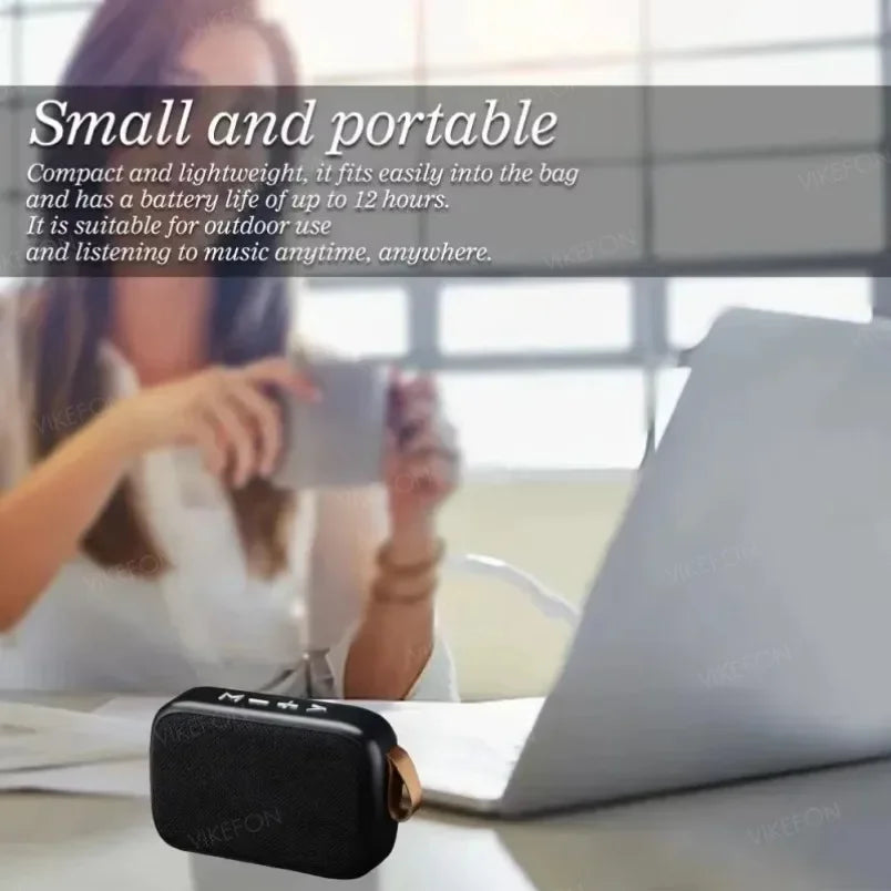 Mini Fabric Speaker, Wireless Portable Soundbar, Bluetooth 5.0, for Outdoor and Indoor Sports, HIFI Speaker, Support J, TF Card, FM Radio L