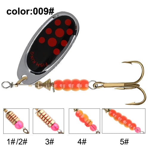 NGB métal leurre de pêche Spinner appâts 1 pièces 3.9g 4.6g 7.4g 10.8g 15g cuillère rotative leurres Spinners avec triples crochets brochet appâts