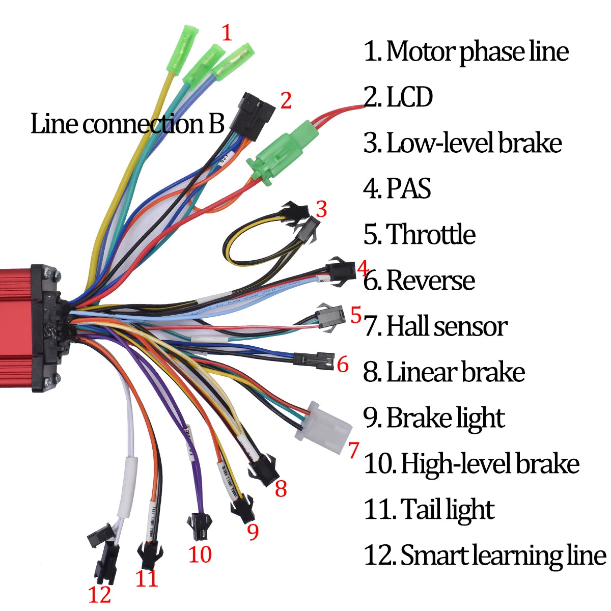 JRAHK 350W-2000W Dual-Drive BLDC Square Wave Controller Electric Bicycle Controller 36V-60V Dual Mode Electric Scooter Accessories