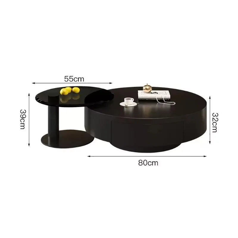 Table basse ronde moderne pour salon — mignonne, décor nordique, meubles