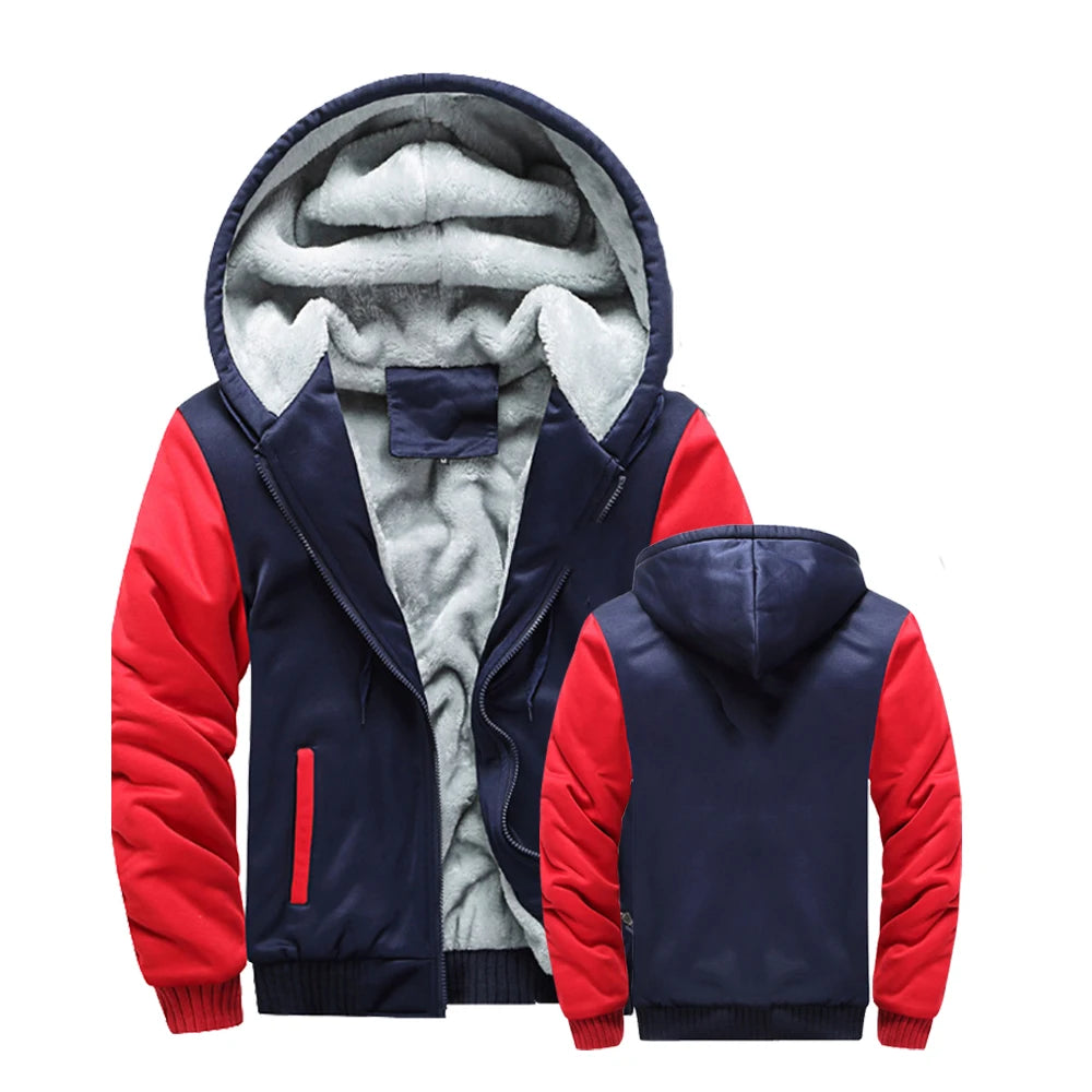 Veste à capuche zippée avec poche pour hommes — pull imprimé, vêtements de sport, automne-hiver 2025
