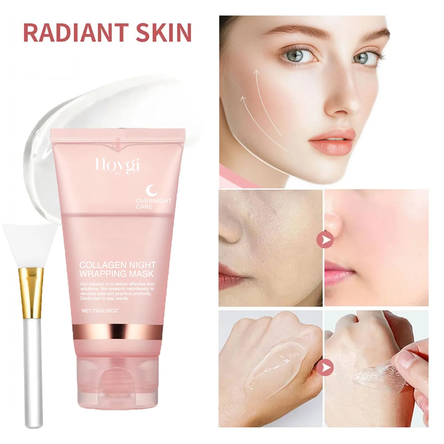 Deep collagen mask, peel-off mask, anti-wrinkle, lifting, facial skincare, organic masks, night mask, skin moisturizer, for women
