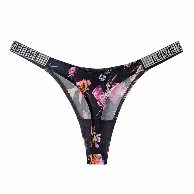Culotte Taille Basse Strass & Diamants — String Sport Femme S-XL