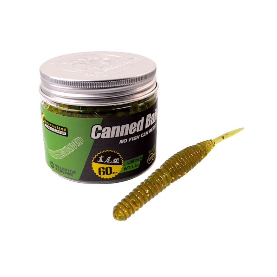 60 pièces 1.2g 6cm leurre de pêche Mini ver souple crevette Jerkbait poisson océan roche leurre bar odeur de poisson souple Swimbait appât souple Pesca