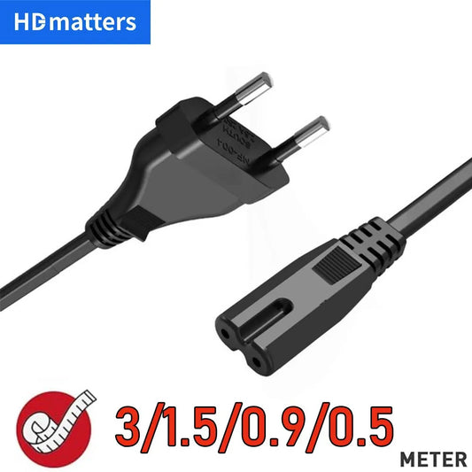 Cable de alimentación UE, cable de alimentación europeo UE no polarizado IEC-320-C7 a CEE 7/16, cable de alimentación de CA para DJI Mavic Air 2/2S PS4 PS5 Xbox TV