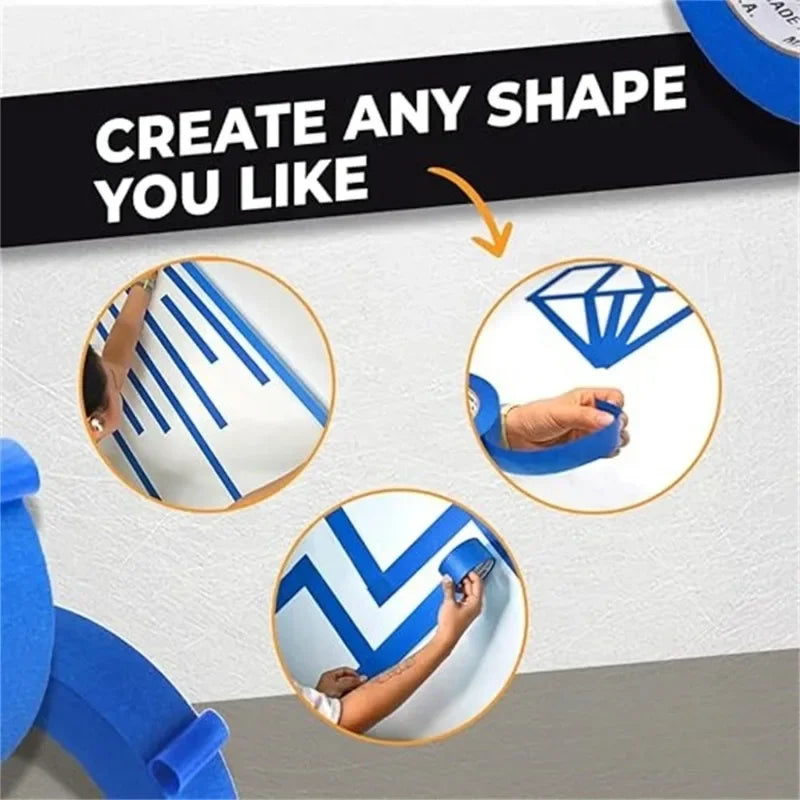 3 Rolls/Set Multi-Surface Painting Tape Easy Release Masking Tape Paint Safety Wall Painting Craft Art Home Construction 20m/Roll