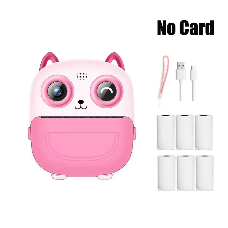 Nueva cámara para niños abeja, cámara instantánea 1080P HD con doble lente para selfies, cámara digital de impresión para niñas, niños, regalos de cumpleaños de Navidad, juguetes