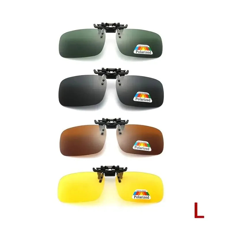 Lunettes de soleil polarisées à lentilles grises, 4 couleurs, Clip rabattable UV 380, pour la conduite, la pêche, la Vision nocturne