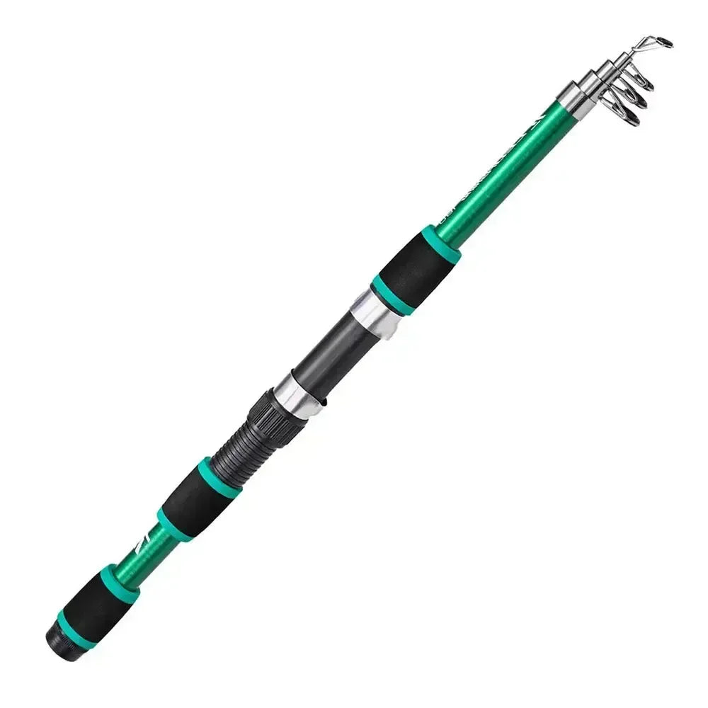 1.8m Portable cannes à pêche ensemble canne à pêche télescopique poche filature moulinet appâts fibre de verre mer pôle canne à pêche ensemble
