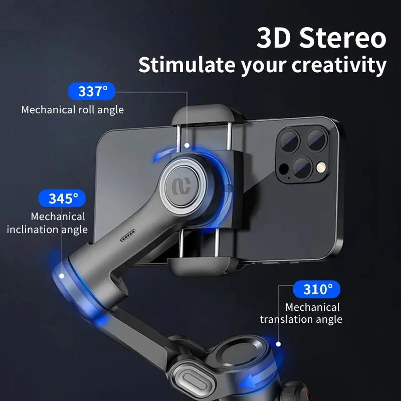 Estabilizador de cardán de mano de 3 ejes AOCHUAN SmartXE para smartphone, para iPhone, Android, con seguimiento facial por IA, para TikTok y Vlog
