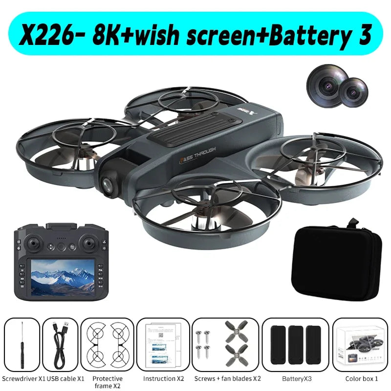 Mini drone professionnel 4K — hélicoptère RC, avion avec écran, quadricoptère, jouet cadeau enfants