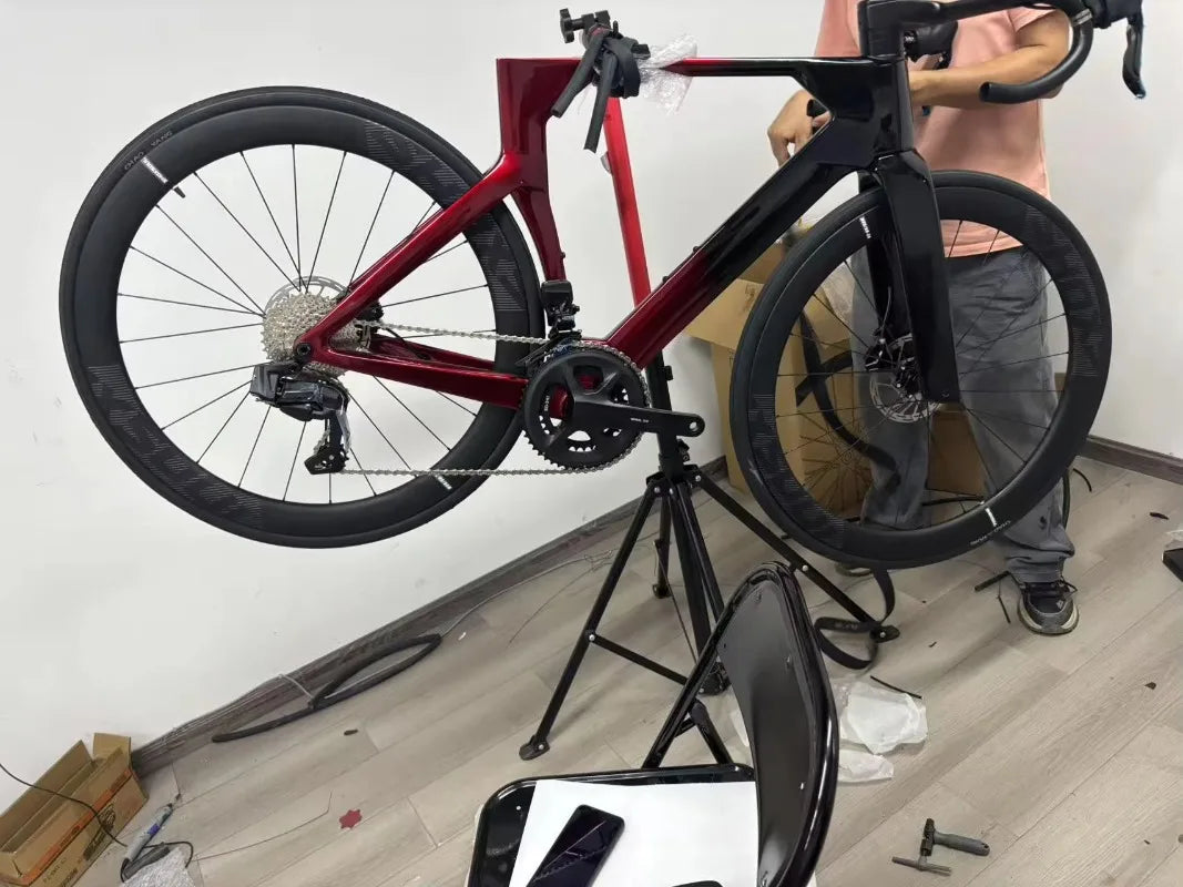 Kit cadre vélo de route en fibre de carbone — pièces cyclisme course professionnelles, léger