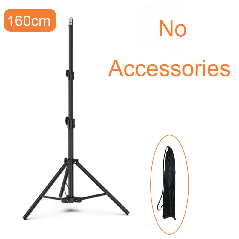 Trépied de diffusion en direct de 160cm, Type d'atterrissage, ancre de caméra, cadre lumineux pour Selfie, thermomètre en métal, support pour téléphone