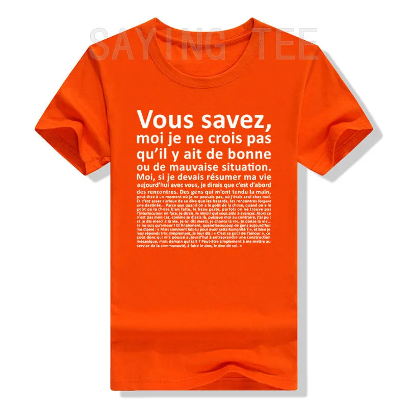 T-shirt classique avec lettres imprimées — humoristique, graphique, cadeaux