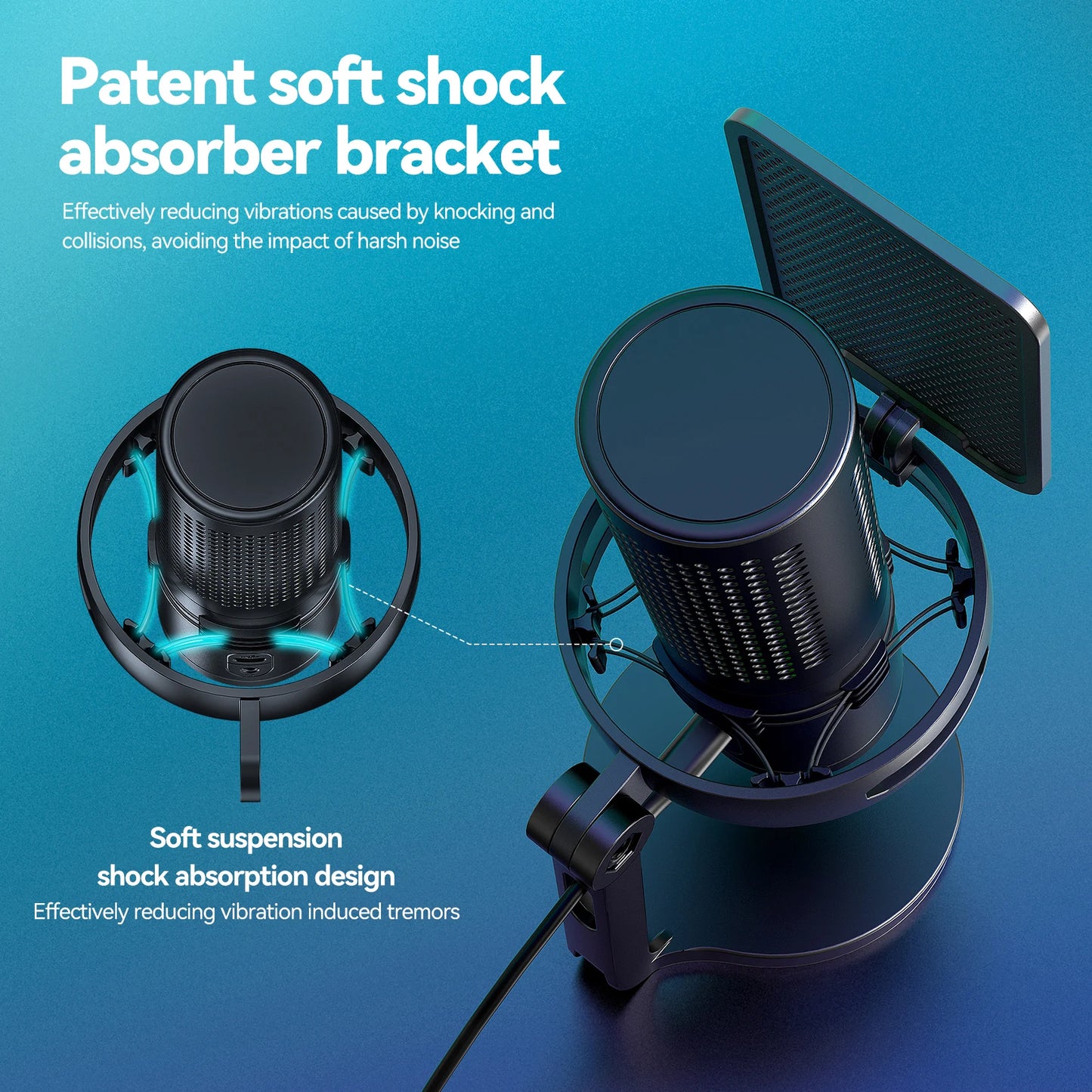 Microphone USB à condensateur pour gaming et podcast – Micro filaire pour PC, streaming et karaoké