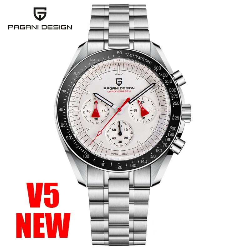 PAGANI DESIGN 2025 New Moon Watches for Men Luxury Quartz Watch Men Chronograph VK63 Men's Gifts AR Sapphire Mirror Luminous Clock