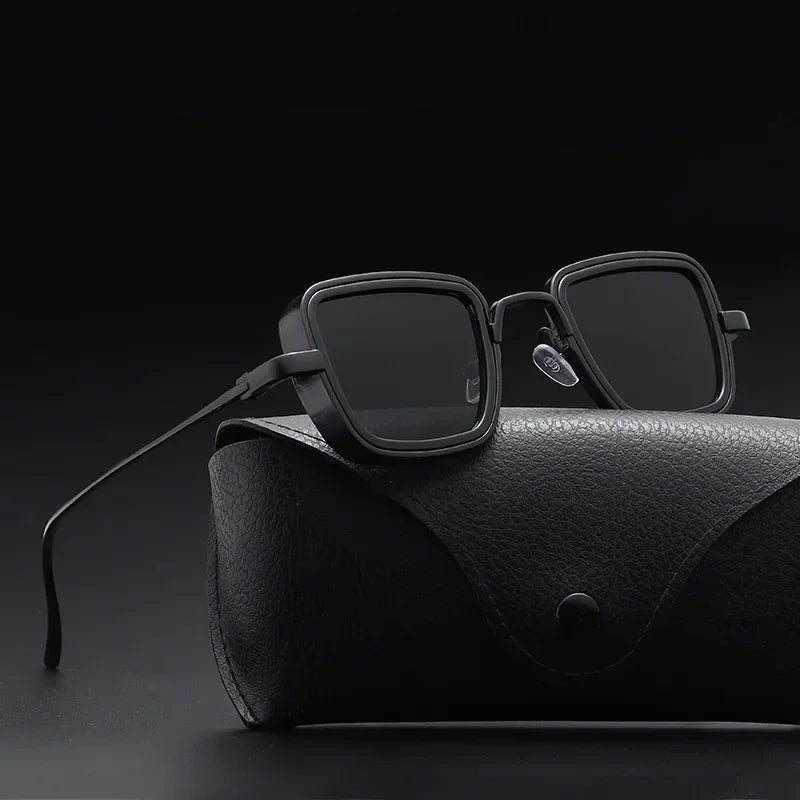Vintage Steampunk Sunglasses Men 2025 Retro Metal Square Trendy Eyewear Brand Sunglasses Shades for Women Sun Glasses