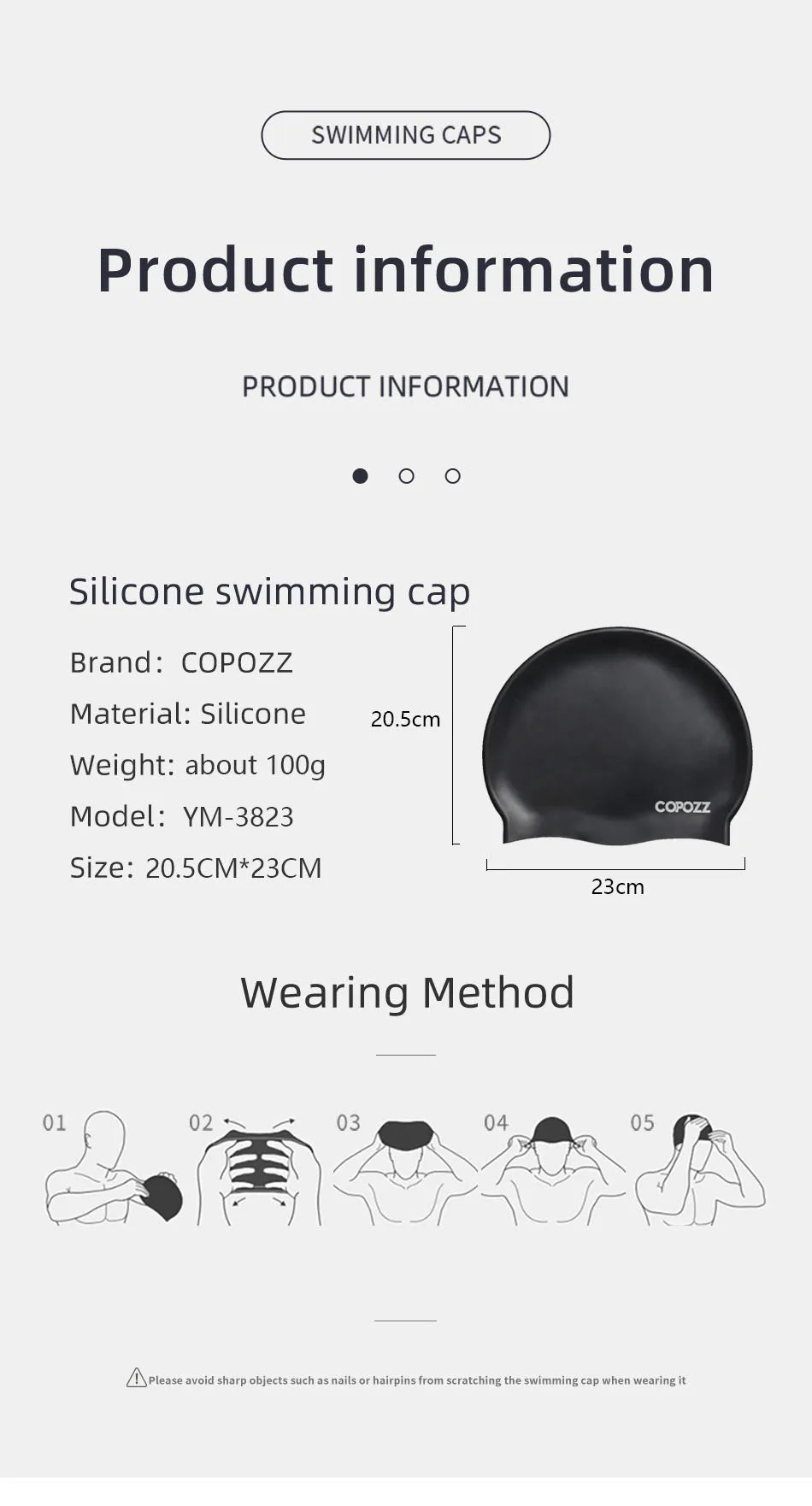 Copozz hommes élastique chapeau de natation grande taille vêtements de natation professionnel adultes imperméable chapeau de natation Silicone bonnets de natation