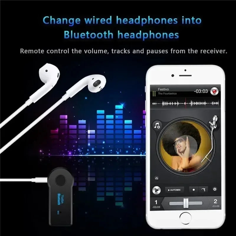 Adaptador receptor de Audio inalámbrico para coche, 3.5mm, Bluetooth 5.0, para coche, MP3, FM, transmisor de música, P2, llamada musical, adaptador Bluetooth