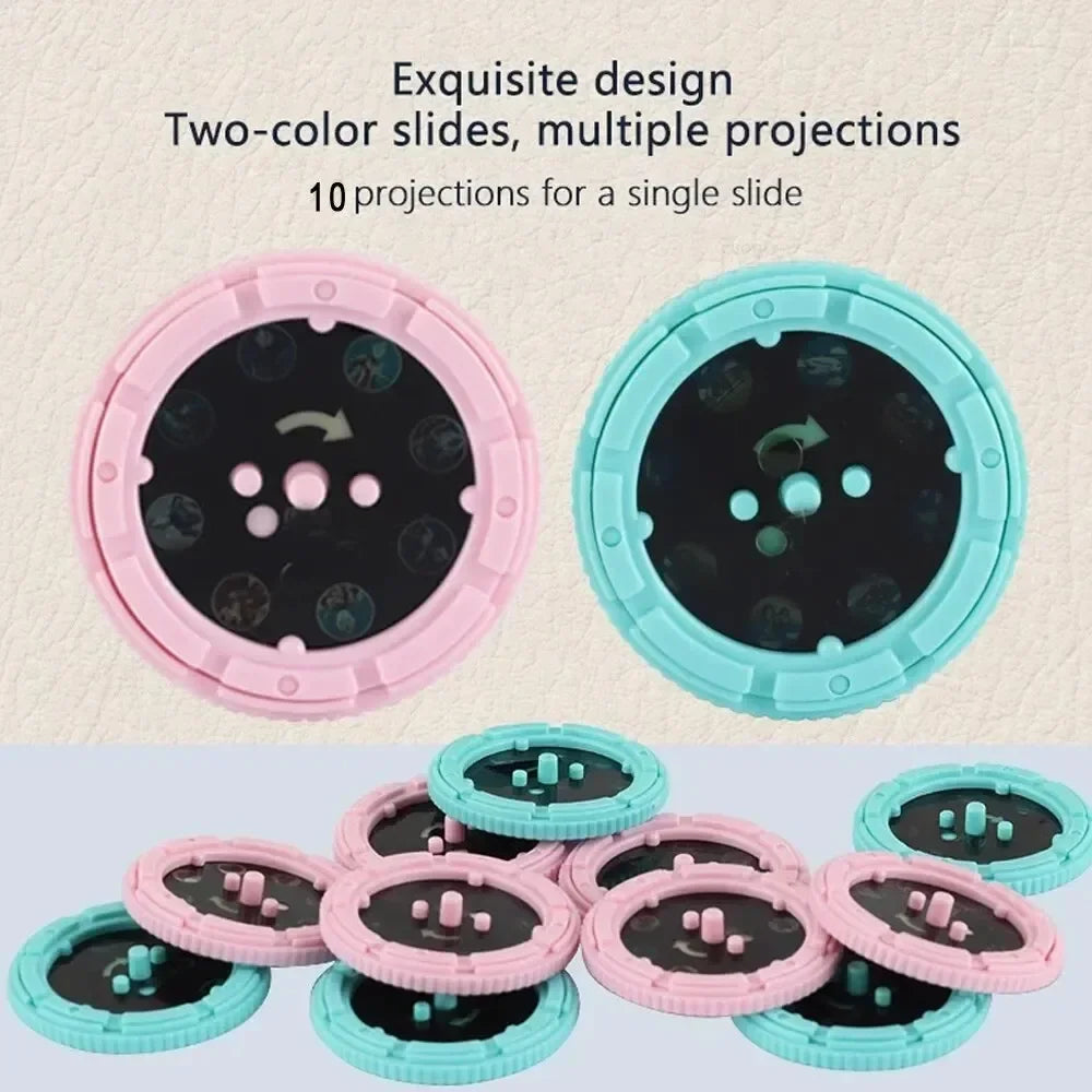 Lampe de Poche Projecteur Enfants — 10 Cartes, 80 Modèles, Jouet Coucher Dessin Animé, Cadeau