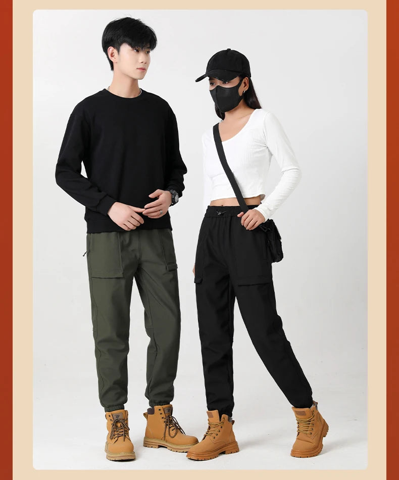 LNGXO hiver épais polaire pantalon hommes femmes imperméable coupe-vent chaud survêtement pantalon unisexe randonnée Camping escalade ski pantalon