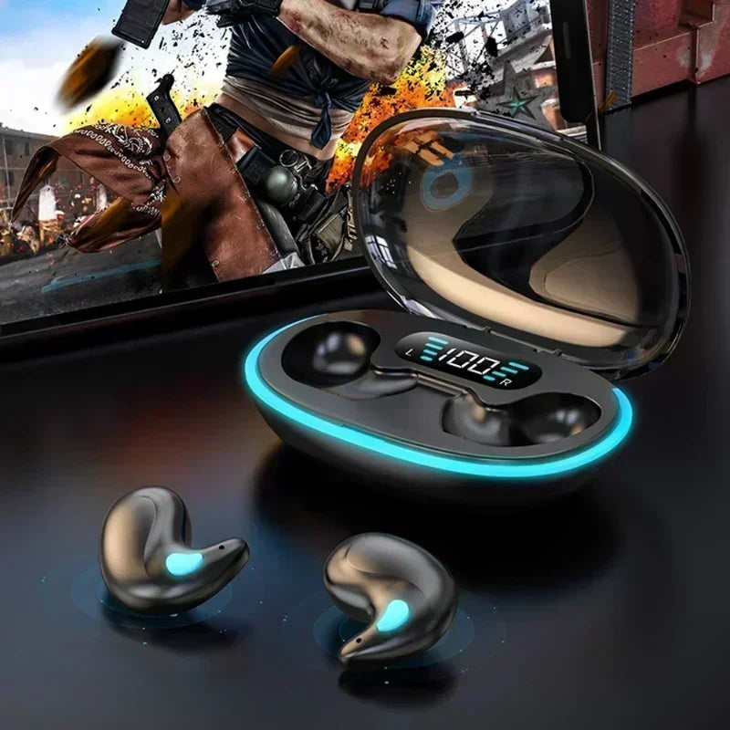 X55 Wireless Sleep Earbuds Mini Headphones for Work TWS Bluetooth Stereo Earphone Hidden Headsets with HD Call Waterproof Mic