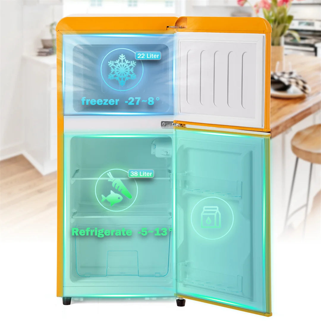 Réfrigérateur-Congélateur Double Porte — 86,8 cm Hauteur, 45,5 cm Largeur