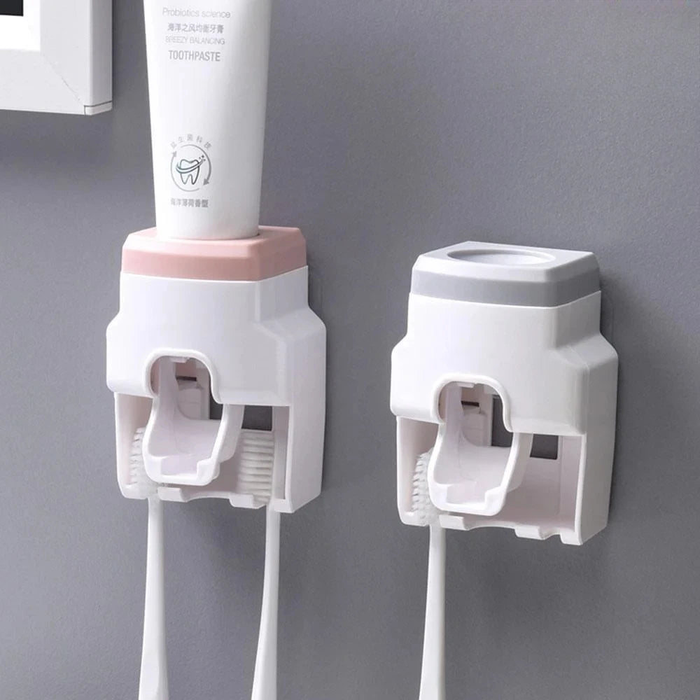 Wall-mounted automatic toothpaste dispenser, bathroom supplies, toothpaste squeezer, toothbrush holder