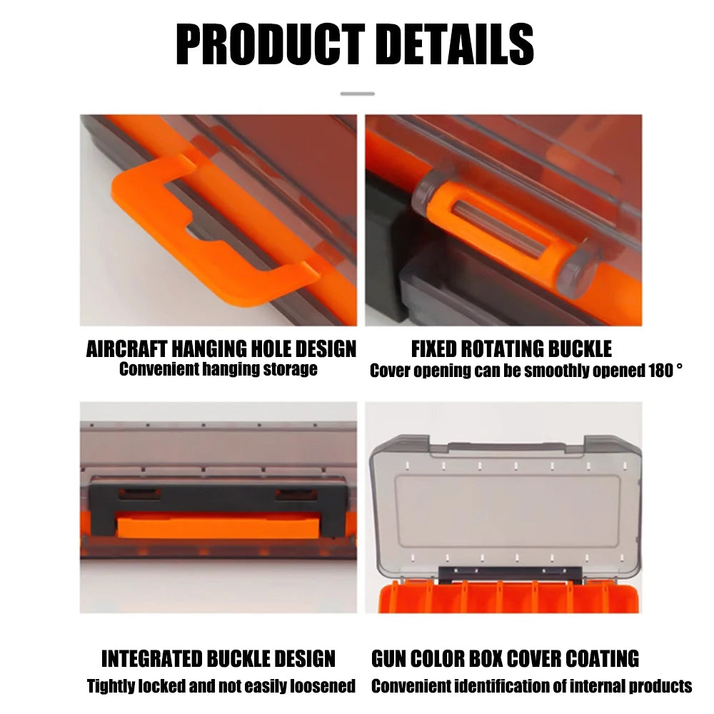 SAMOLLA Boîte à matériel compacte double face – Pêche simplifiée avec un organisateur durable et polyvalent pour leurres, hameçons, appâts
