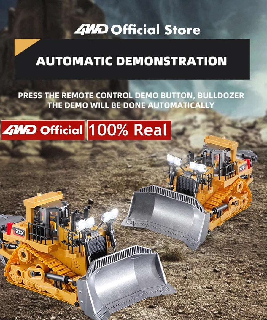 Pelle télécommandée 4WD, camion à benne basculante en alliage 4x4, Bulldozer, modèle Radio, voiture RC, véhicule de Construction, jouet, cadeaux pour enfants