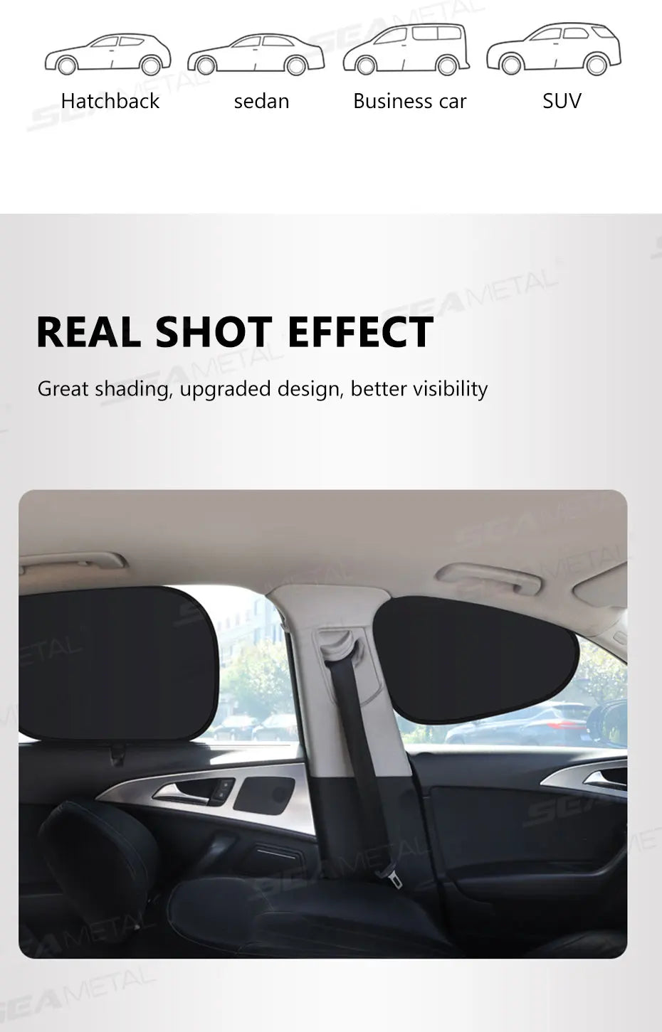 Pare-soleil électrostatique pour fenêtre latérale de voiture — 4 couches, anti-éblouissement, protection UV