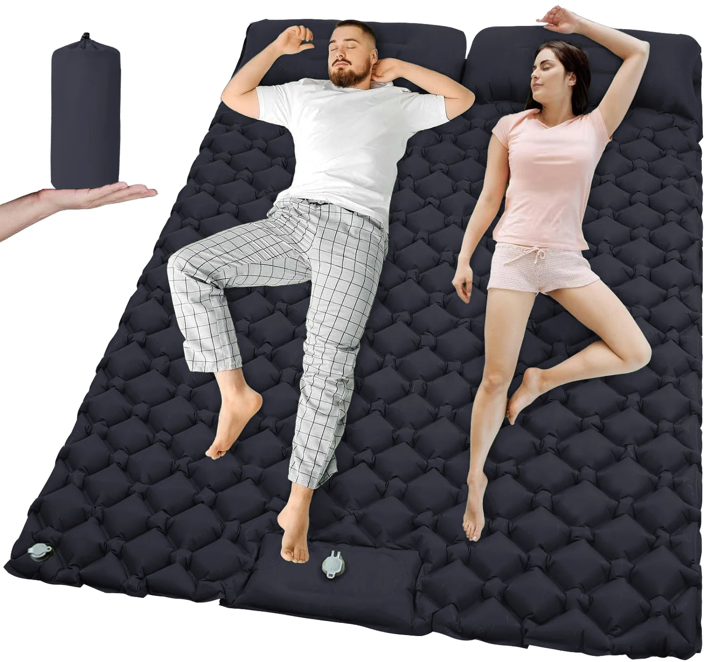 Matelas gonflable Double de Camping en plein air, coussin de couchage Extra large, lit pliant ultraléger, tapis de couchage pour voiture, tapis de voyage