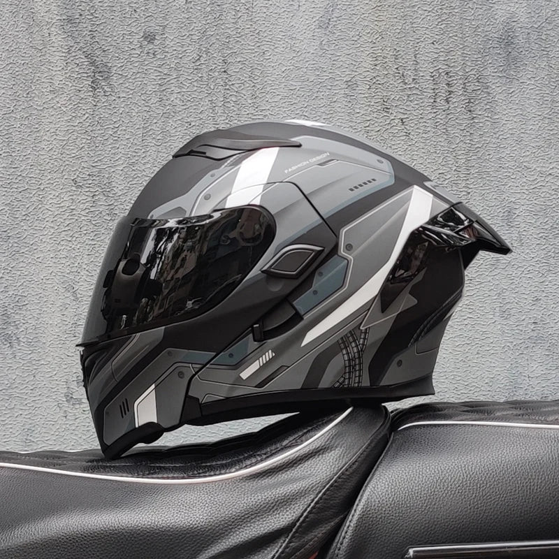 Cascos de moto ORZ doble visera, casco modular abatible aprobado por DOT, casco integral de motocicleta de carreras, casco de motocross DOT