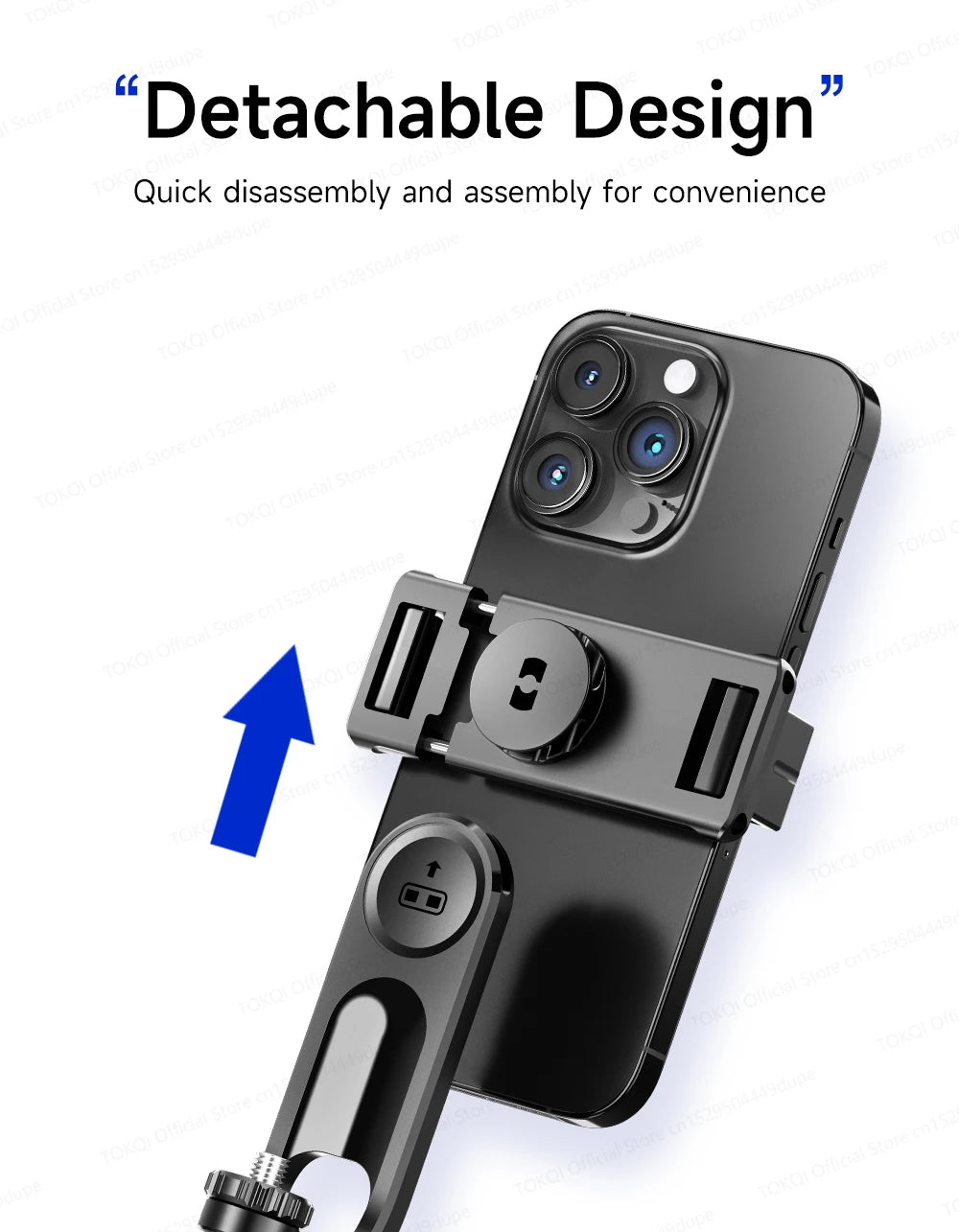 TOKQI — Bâton Selfie Extensible 360° Télécommande Bluetooth & Lumière Optionnelle