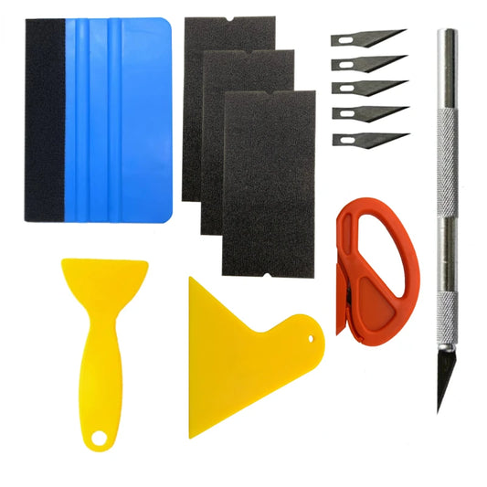 Juego de herramientas para envolver coches, juego de láminas automotrices, herramientas para envolver vinilo, espátula, raspador, cuchillo de corte para juego de herramientas de película para envolver coches