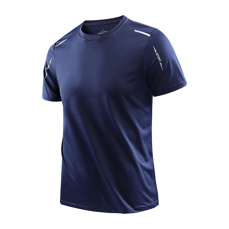 CHRLCK Hombres Correr Secado rápido Transpirable Senderismo Pesca Camisetas Elástico suave Deportes al aire libre Camiseta de manga corta Verano