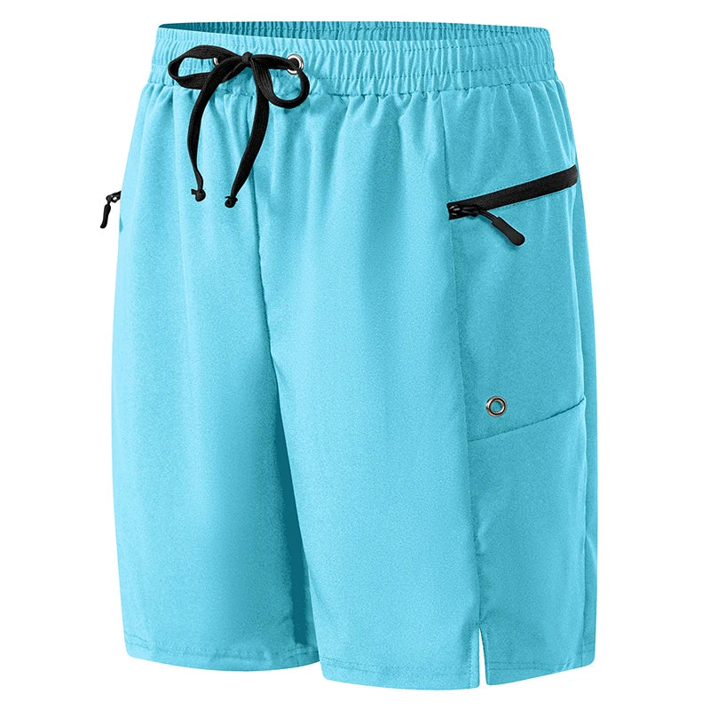Short de plage d'été pour hommes avec poches zippées, short de planche à séchage rapide avec doublure en maille, maillot de bain, maillot de bain