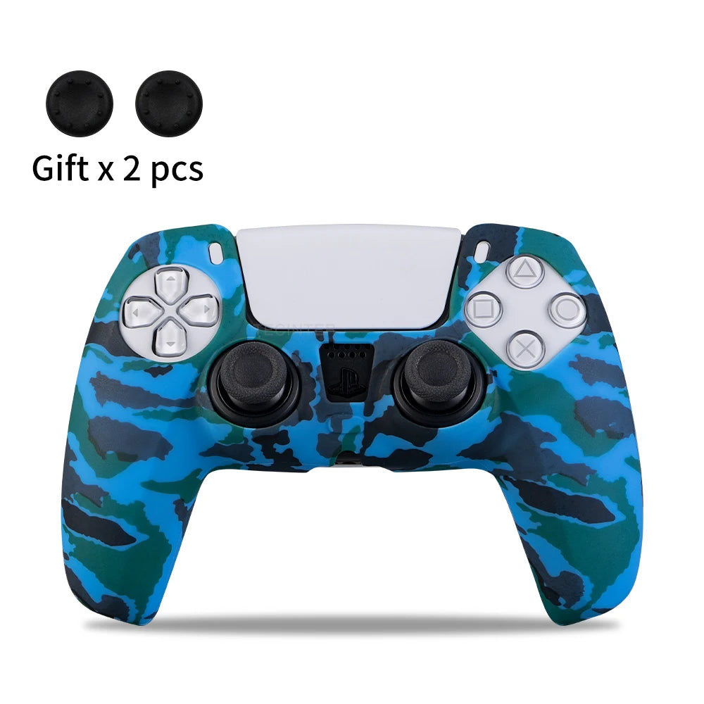 Funda de silicona protectora para mando de PS5, antideslizante, protectora, para gamepad de PlayStation 5, accesorios con agarres
