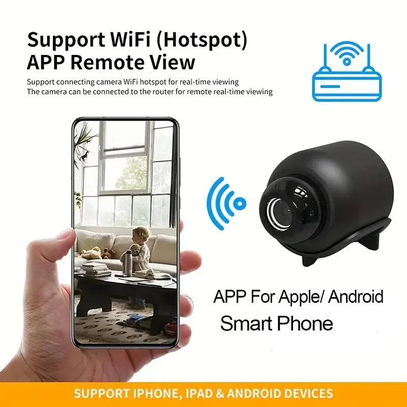 Mini Camera X5 Wireless 1080P, Security Surveillance, Video Camera, Night Vision, Motion Detection, Camcorder, Mini Camera, Monitor, Smart Home